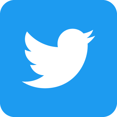 Twitter social icons rounded square blue